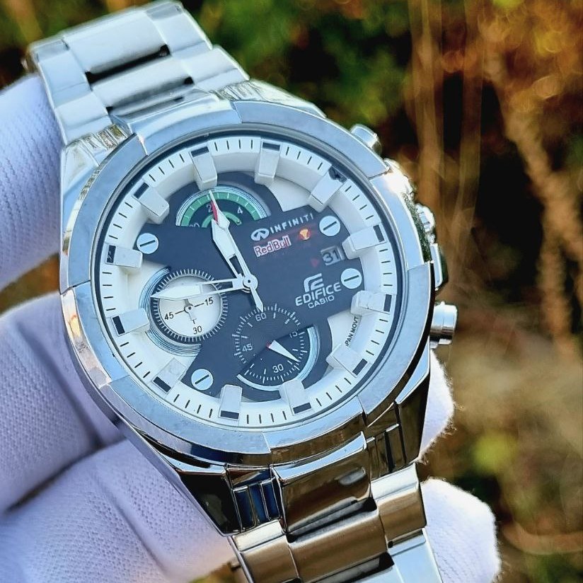 ساعت مچی مردانه سه موتور فعال کرنوگراف بند استیل رنگ ثابت کاسیو ادی فایس Casio