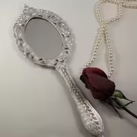 آینه دستی طرح نقره 26سانتی صنایع دستی