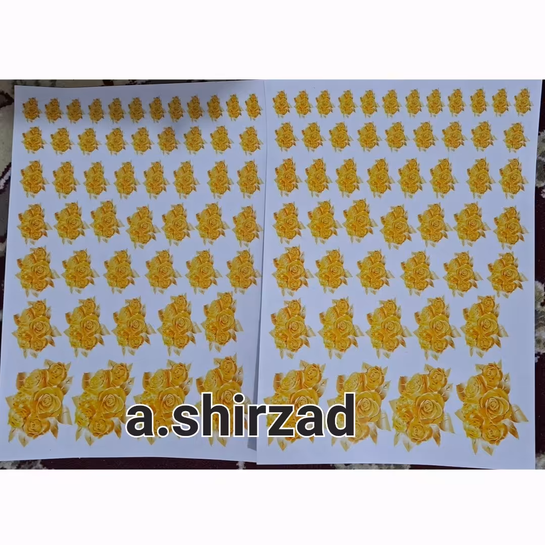 برچسب ترانسفر گل محمدی طلایی 