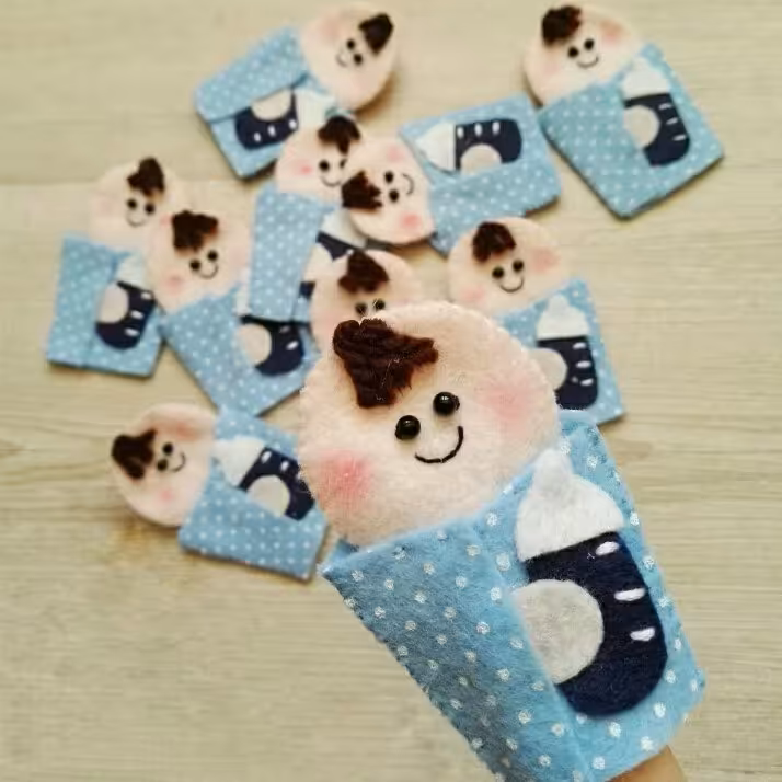 عروسک انگشتی ،گیفت دستدوز مدل نوزاد(نی‌نی) 1