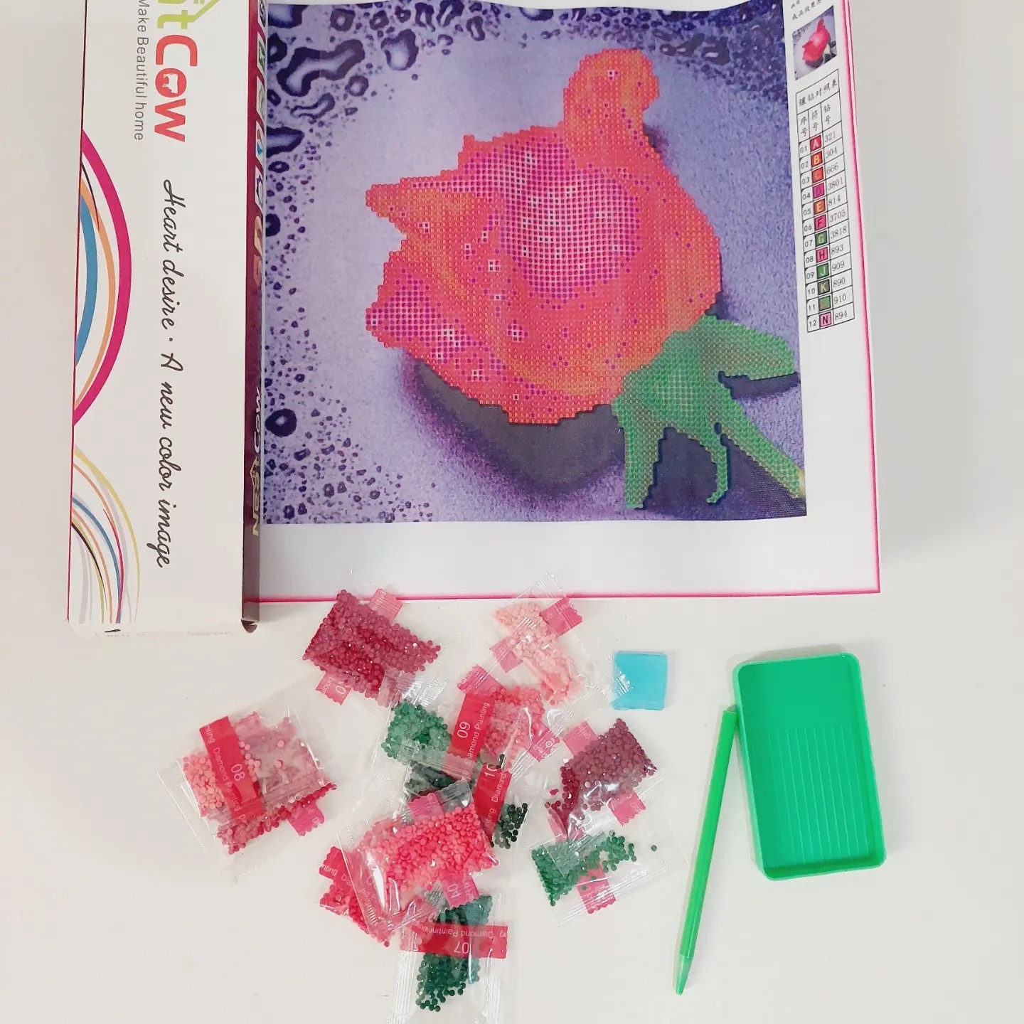 نقاشی باالماس طرح رز قرمز