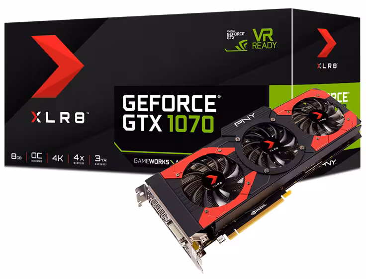 کارت گرافیک پی ان وای مدل GTX 1070 XLR8 Gaming OC با حافظه 8 گیگابایت