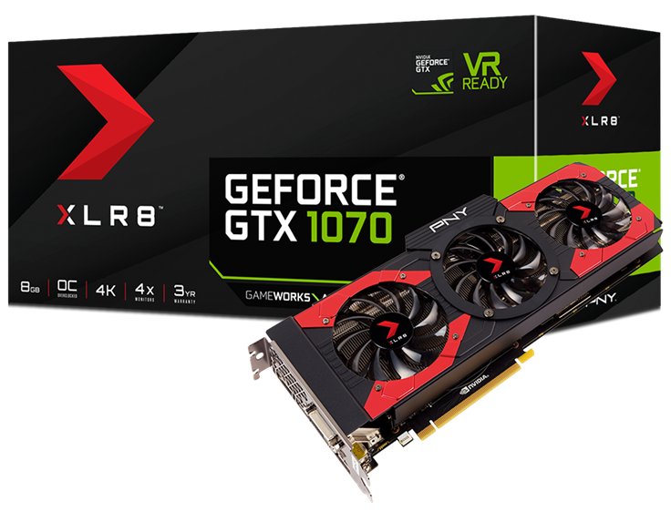 کارت گرافیک پی ان وای مدل GTX 1070 XLR8 Gaming OC با حافظه 8 گیگابایت