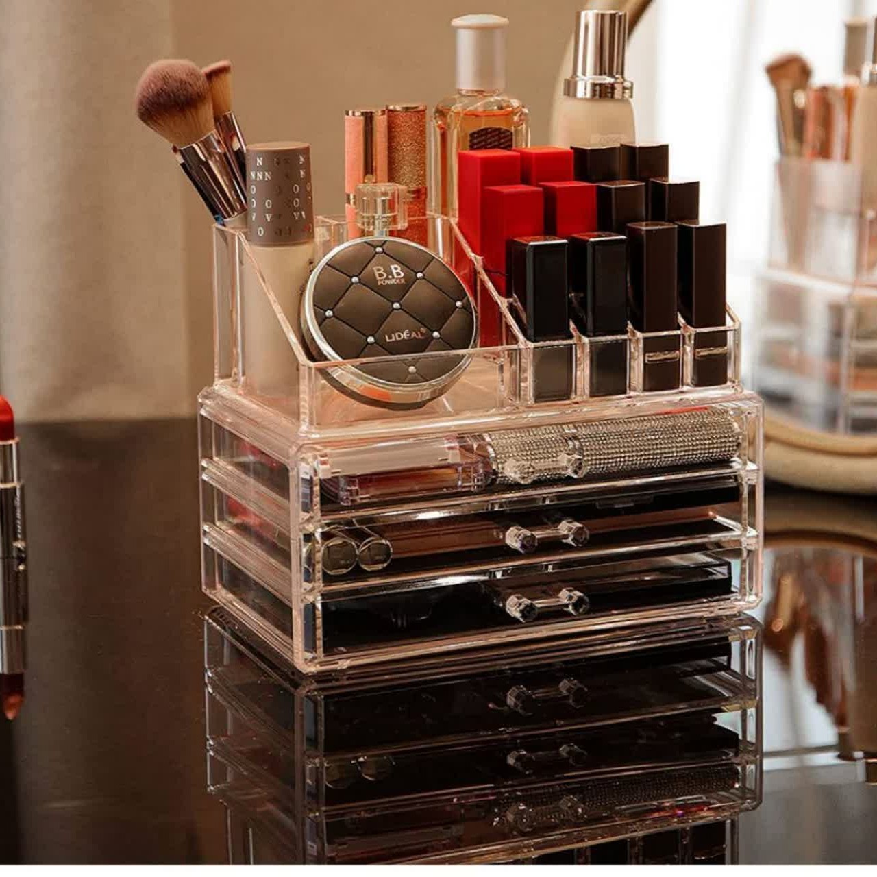 استند لوازم آرایشی سه کشویی