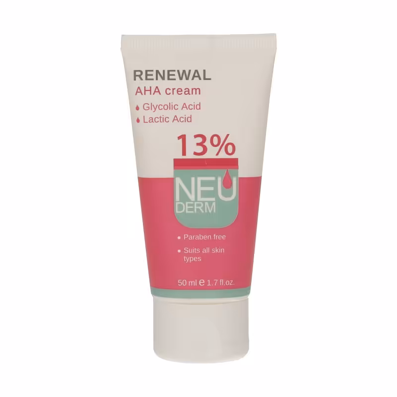 کرم لایه بردار نئودرم مدل RENEWAL AHA سیزده درصد حجم 50 میلی لیتر