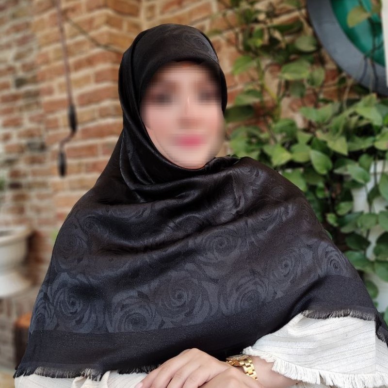 روسری مشکی نخ ابریشم لمه دار وارداتی درجه یک