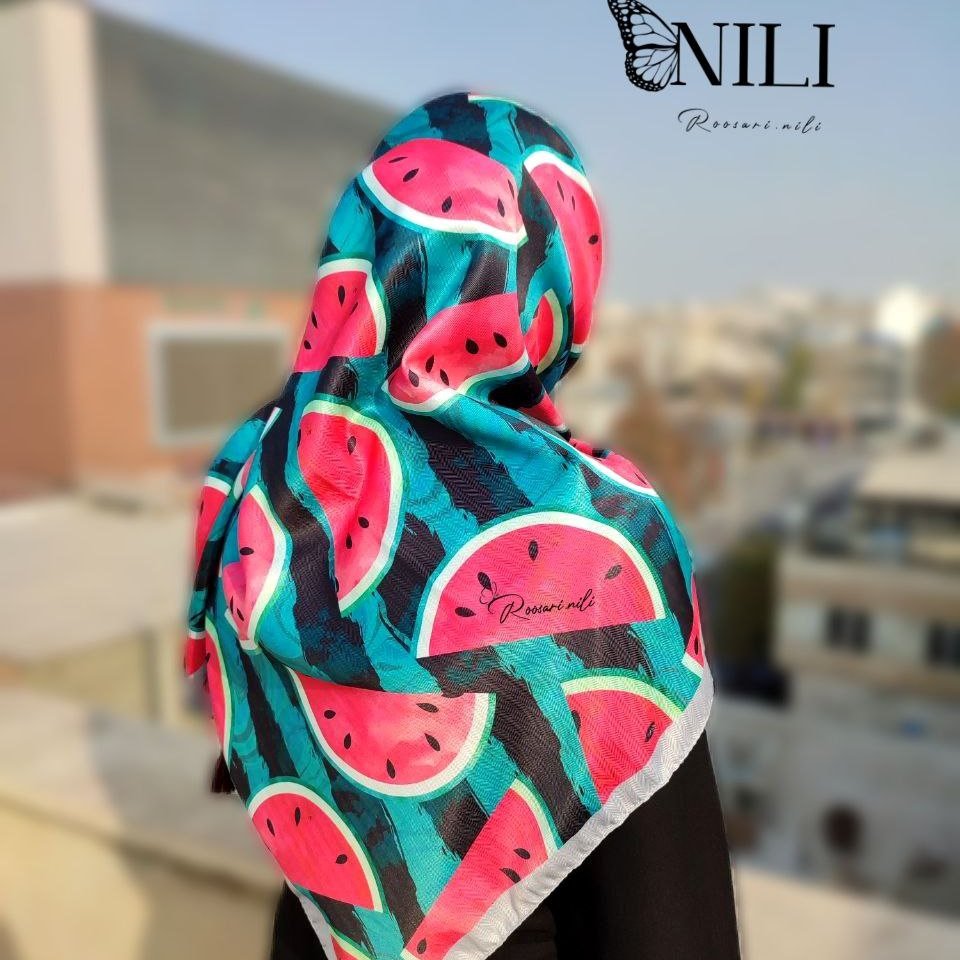 روسری کشمیر یلدایی طرح هندوانه قواره بزرگ