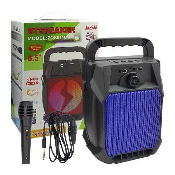 اسپیکر بلوتوثی شارژی میکروفون دار مدل zqs6119 کیفیت عالی