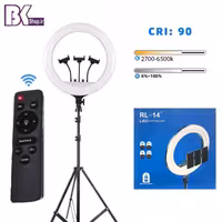 رینگ لایت عکاسی حرفه ای درجه یک سایز 36 سانتی مدل RL-14 همراه با سه پایه 2 متری