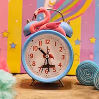 ساعت رومیزی طرح فلامینگو آبی