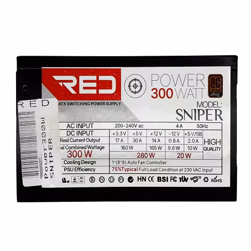 منبع تغذیه کامپیوتر RED مدلSNIPER 300w