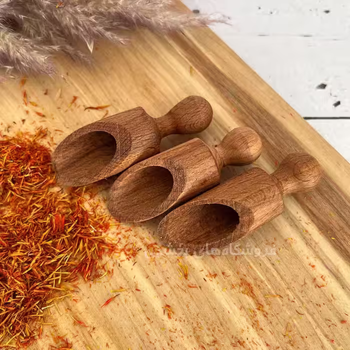 قاشق ادویه مدل سرتاس چوبی بسته 3 عددی