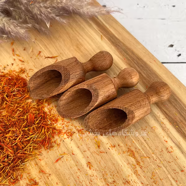 قاشق ادویه مدل سرتاس چوبی بسته 3 عددی