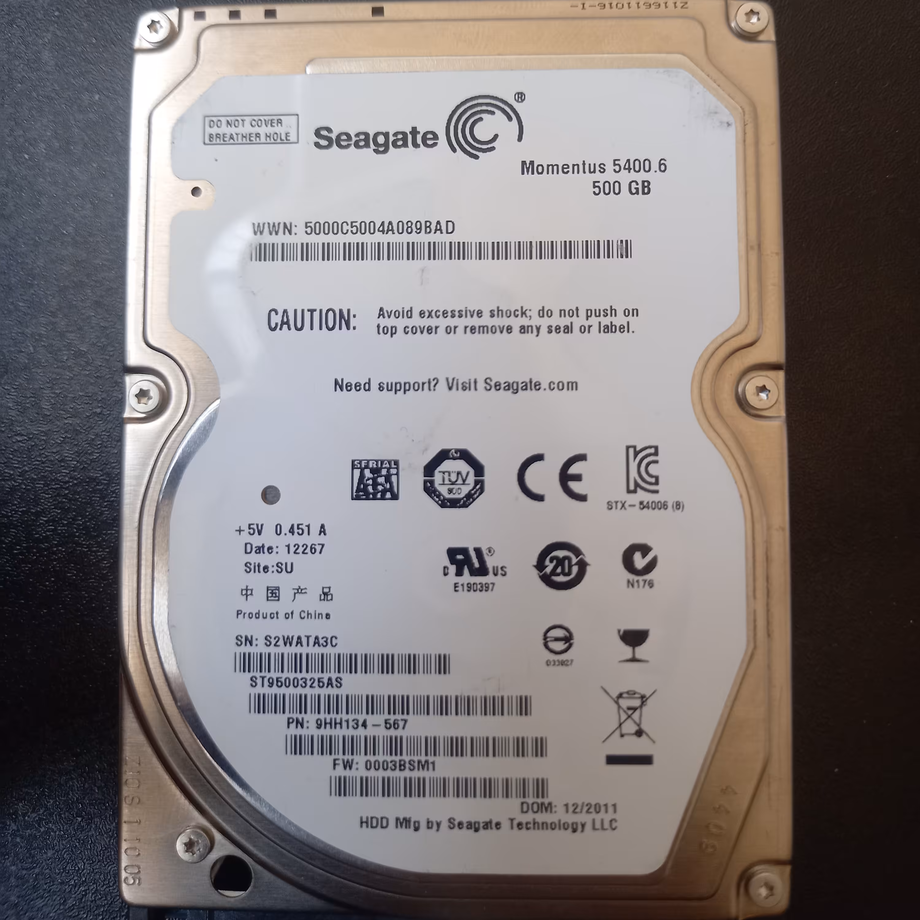 هارد دیسک لب تاپ  500 گیگ سیگیت