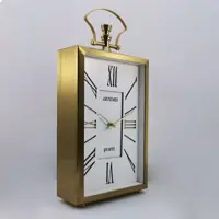 ساعت رومیزی موتور آرام گرد فلزی آرتمیس طلایی و نقره ای کد 2031 