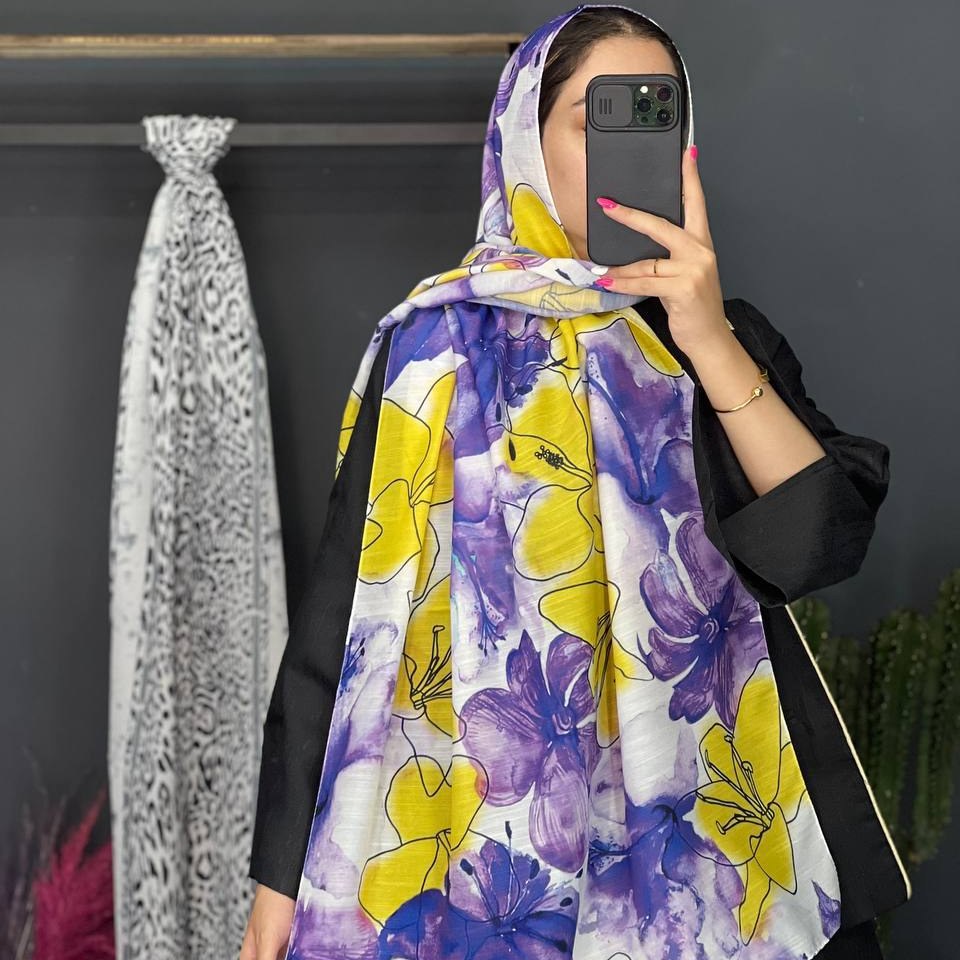 شال نخی تابستانی طرح گل