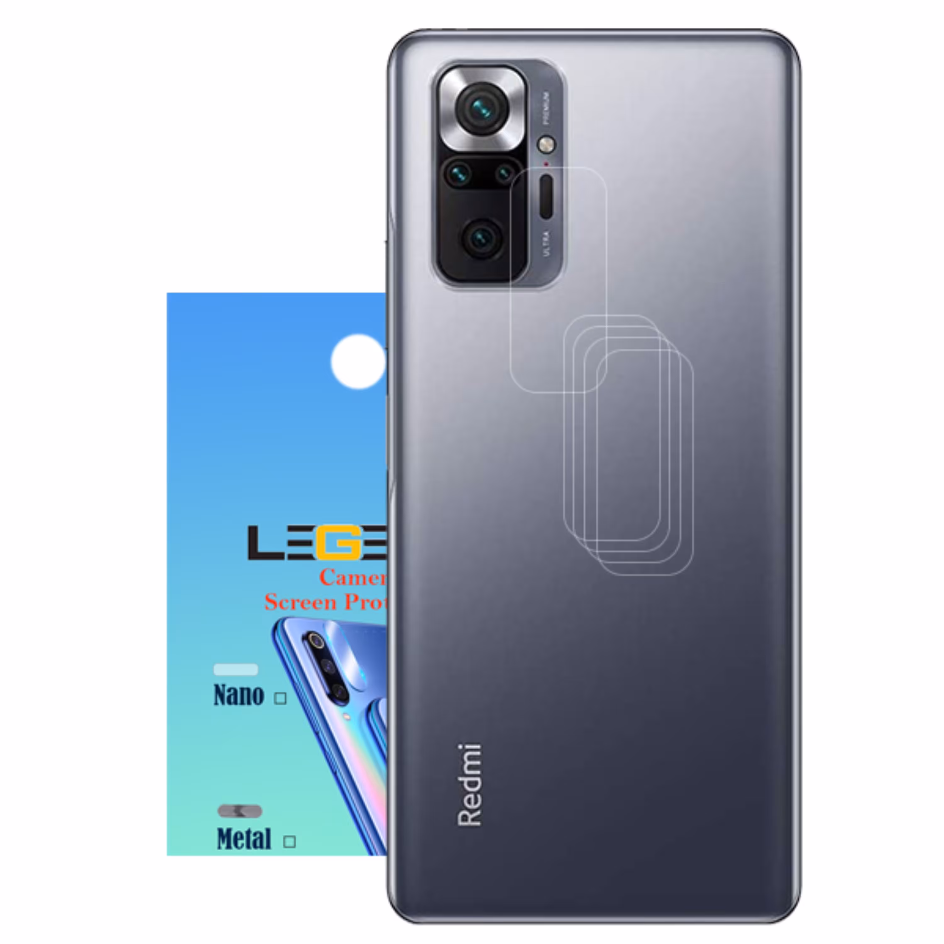 محافظ لنز دوربین لجند مدل نانو گلس مناسب موبایل شیائومی Redmi Note 10 بسته 5عددی