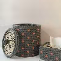 جعبه دستمال کاغذی  باسطل  ونخ تریکو