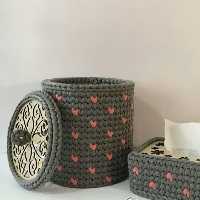 جعبه دستمال کاغذی  باسطل  ونخ تریکو