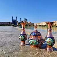 ست شکلات خوری و گلدان پرداز مدل ترنج دار