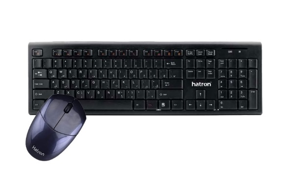 کیبورد و ماوس بی سیم هترون مدل HKCW130 با حروف فارسی