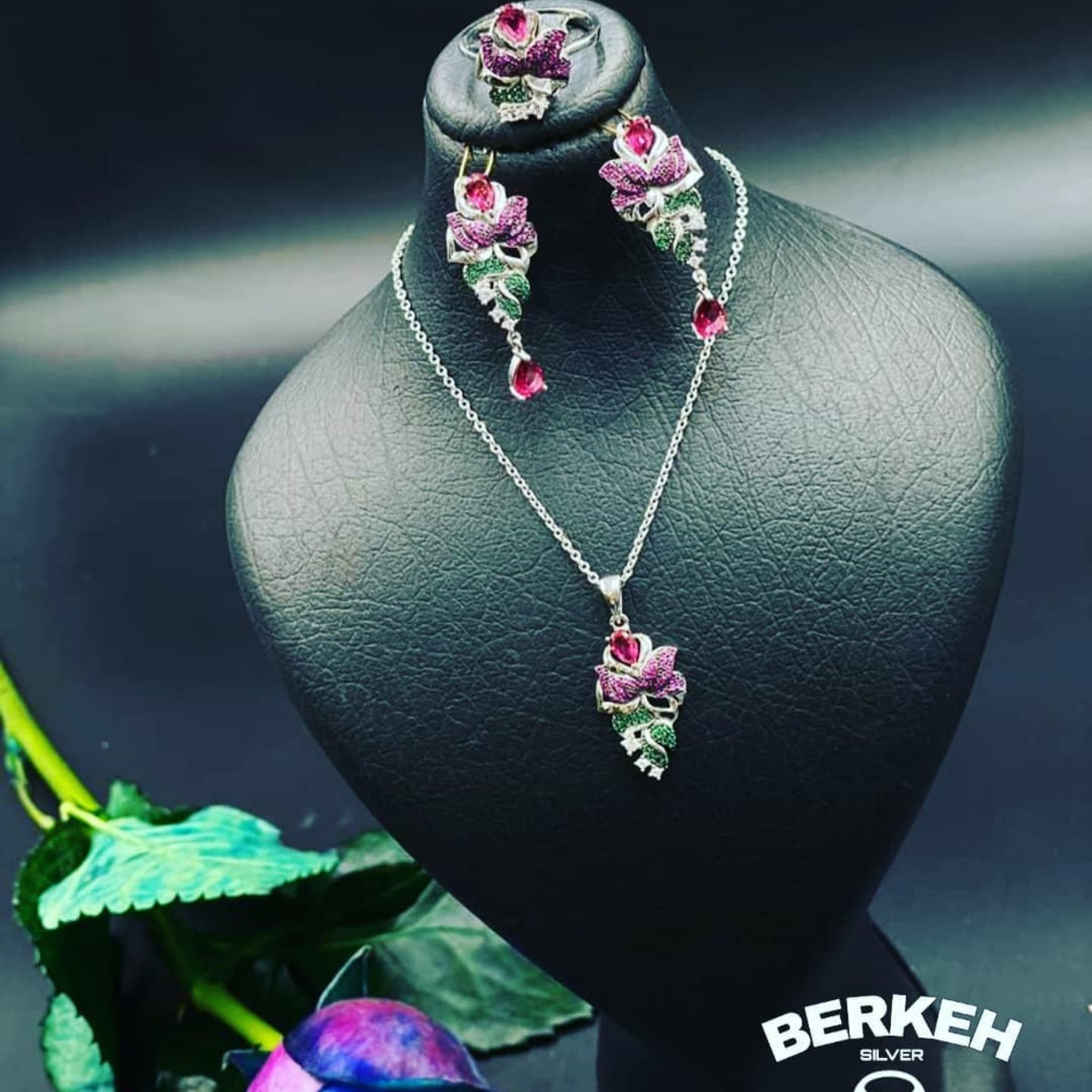 نیم ست نقره طرح چشم نظر عیار 925