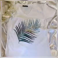 تیشرت ترک طرح نخل سفید 