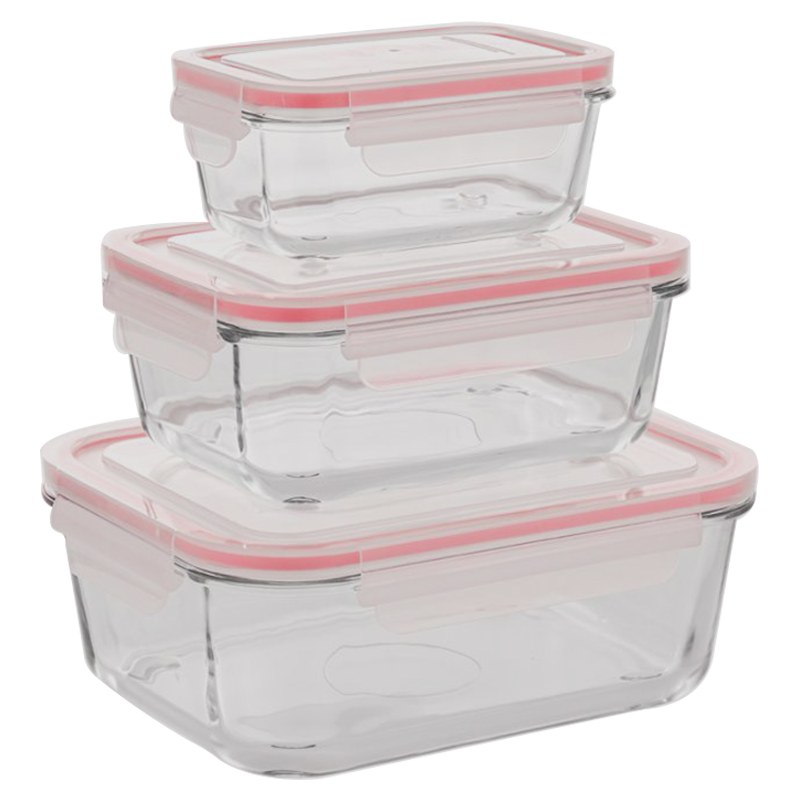 ست ظرف شیشه ای مستطیل لیمون