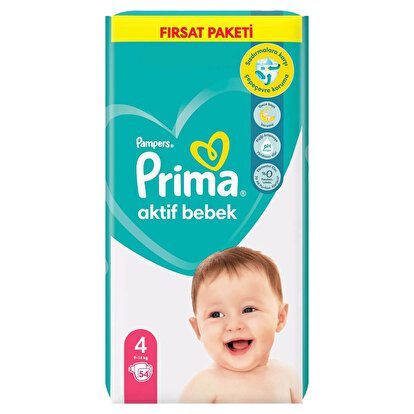 پوشک پریما سایز 4 بسته 54 عددی prima