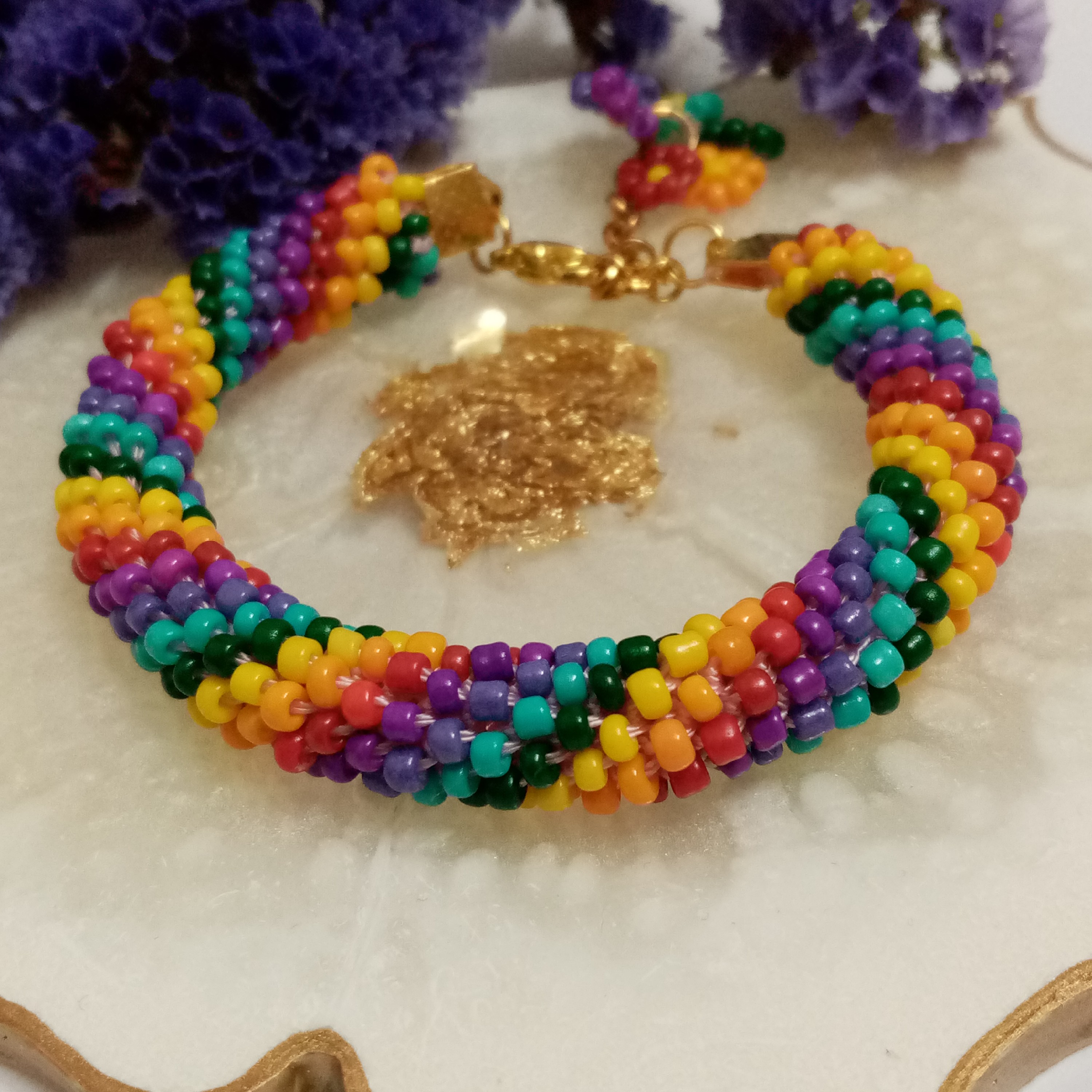 دستبند اسپیرال طرح رنگین کمان 