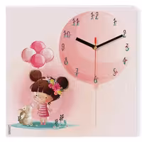 ساعت دیواری کودک MOMMY طرح دختر بادکنکی کد 2170