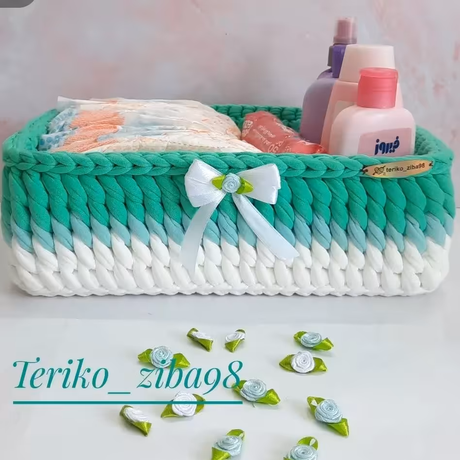 سبد مستطیل نظم دهنده لوازم و تریکو 25