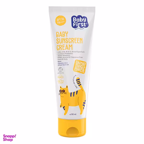کرم ضد آفتاب کودک بیبی فرست با SPF30 حجم 50 میلی لیتر