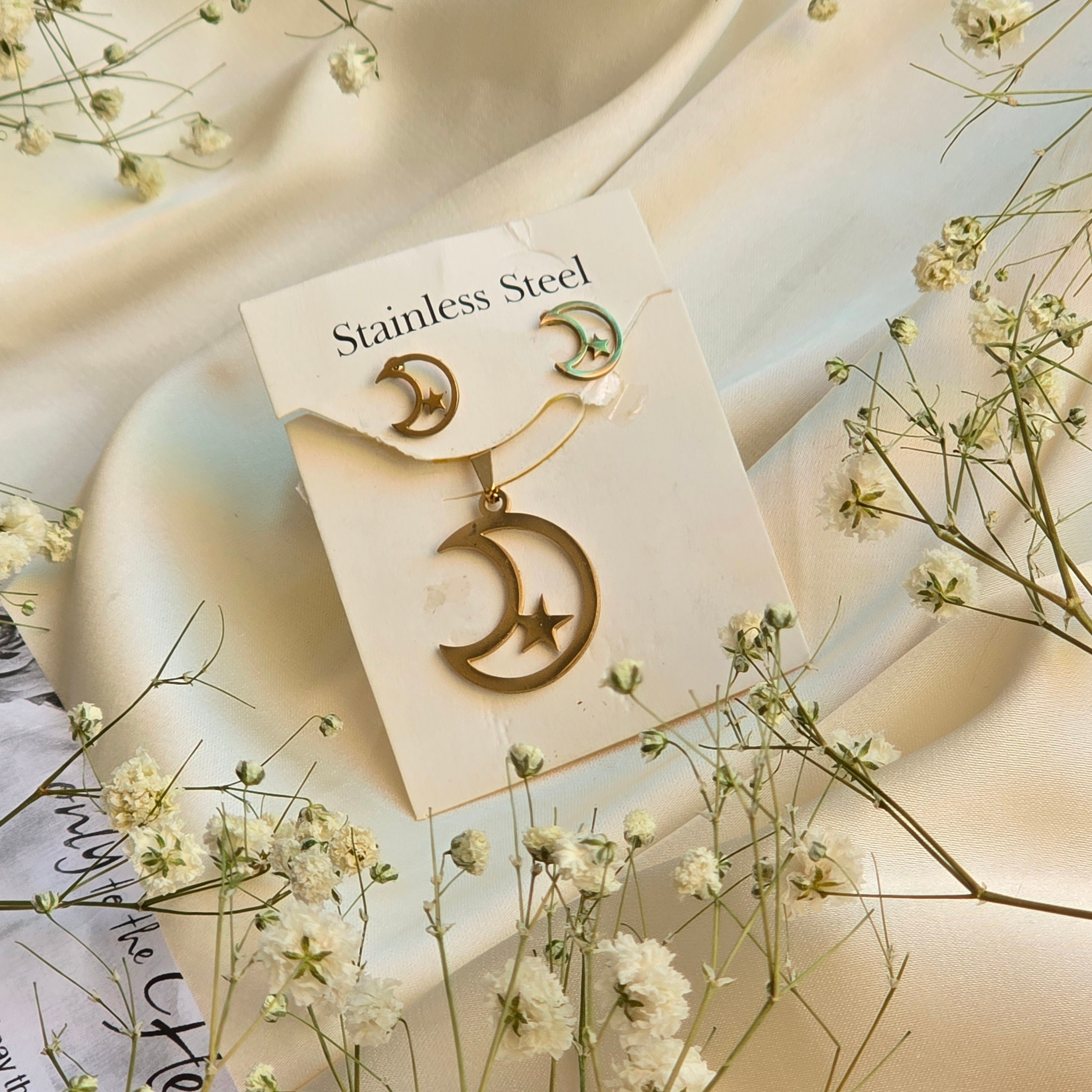 نیمست استیل رنگ ثابت طرح ماه و ستاره