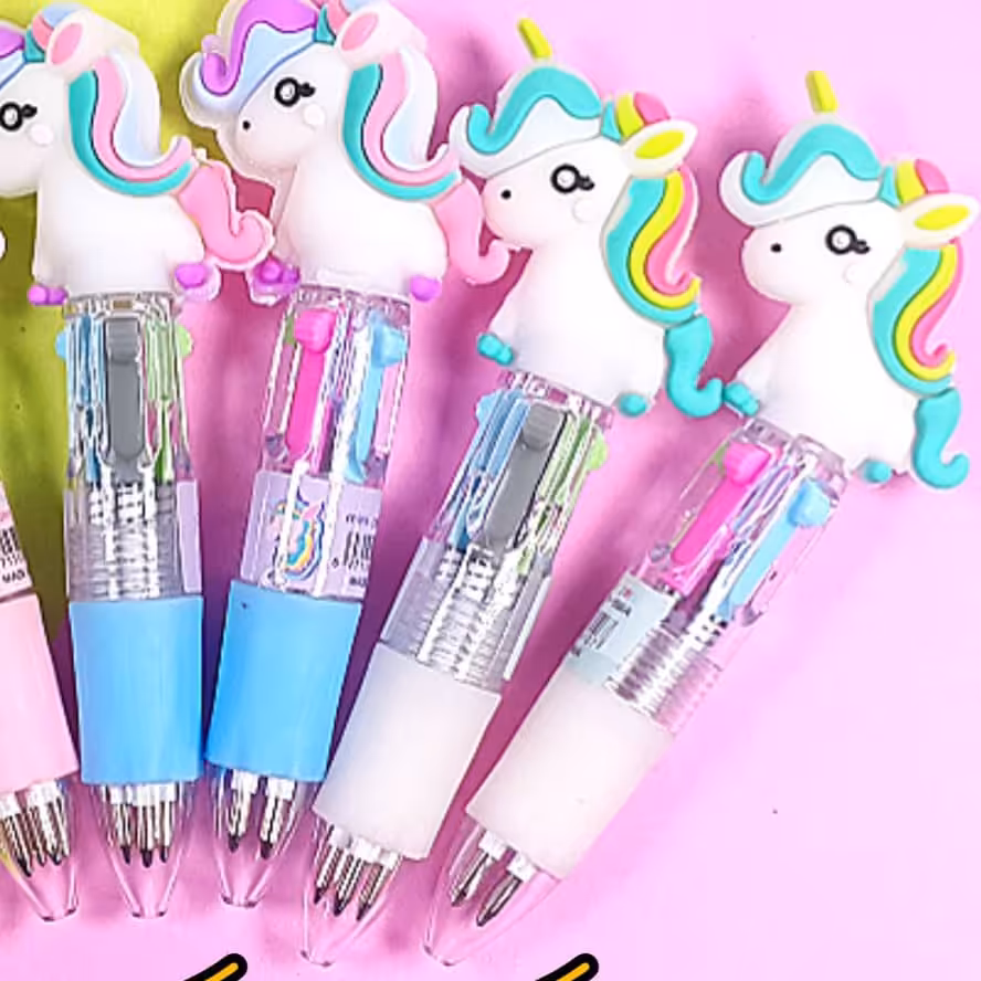 خوکار  چهار رنگ  فانتزی یونی کورن فشاری کوتاه با کیفیت