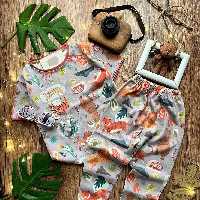 ست تیشرت شلوار نخی اسپرت  حیوانات جنگل دخترونه پسرونه 