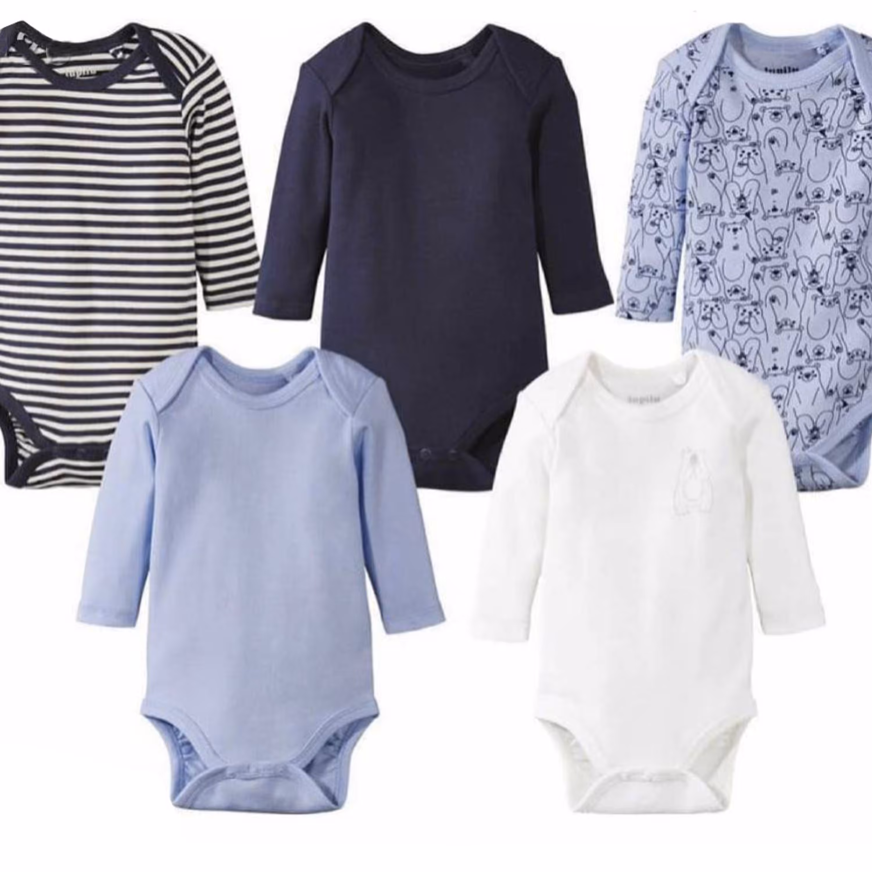 بادی نوزادی پسرانه مجموعه 5 عددی زیر دکمه برند لوپیلو آلمان  ضد حساسیت