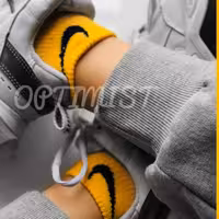 جوراب مچی طرح نایک زرد فری سایز نخ پنبه