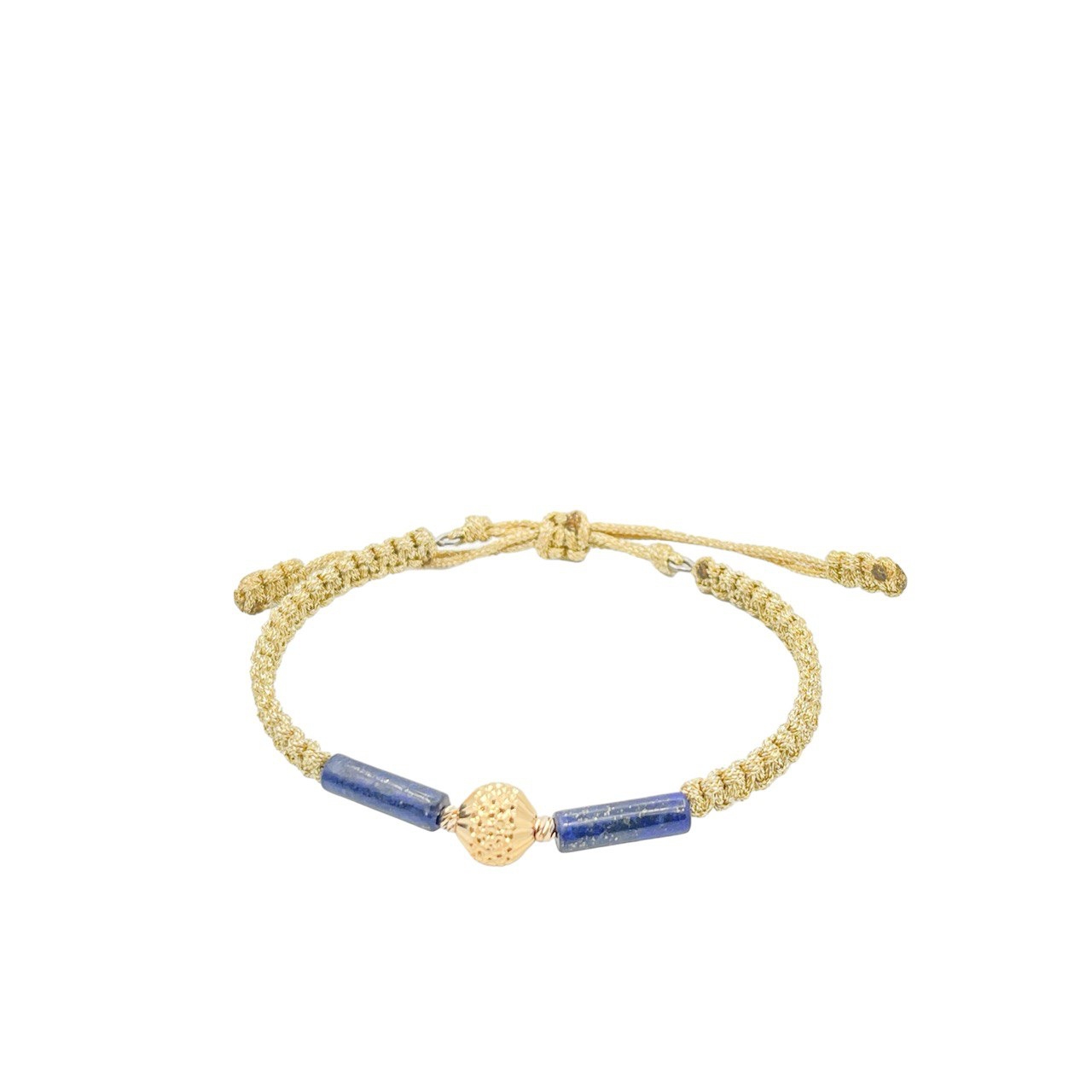 دستبند طلای 18 عیار تلفیقی سنگ و بند پارچه ای کدDP21