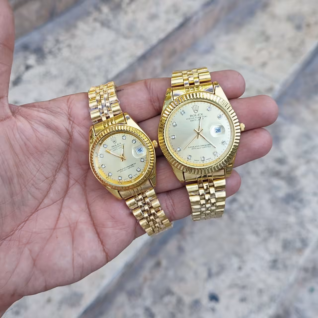 ساعت رولکس با کیفیت بالا بند استیل رنگ طلایی