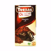 شکلات تلخ ( بدون گلوتن / بدون شکر / وگان ) 75 گرم توراس - torras