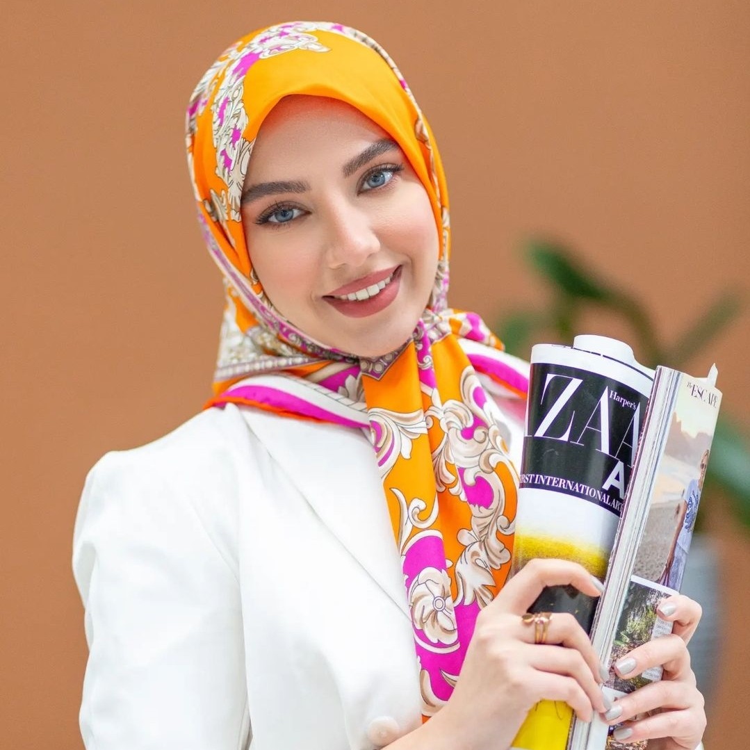 روسری ابریشم وارداتی مجلسی نارنجی