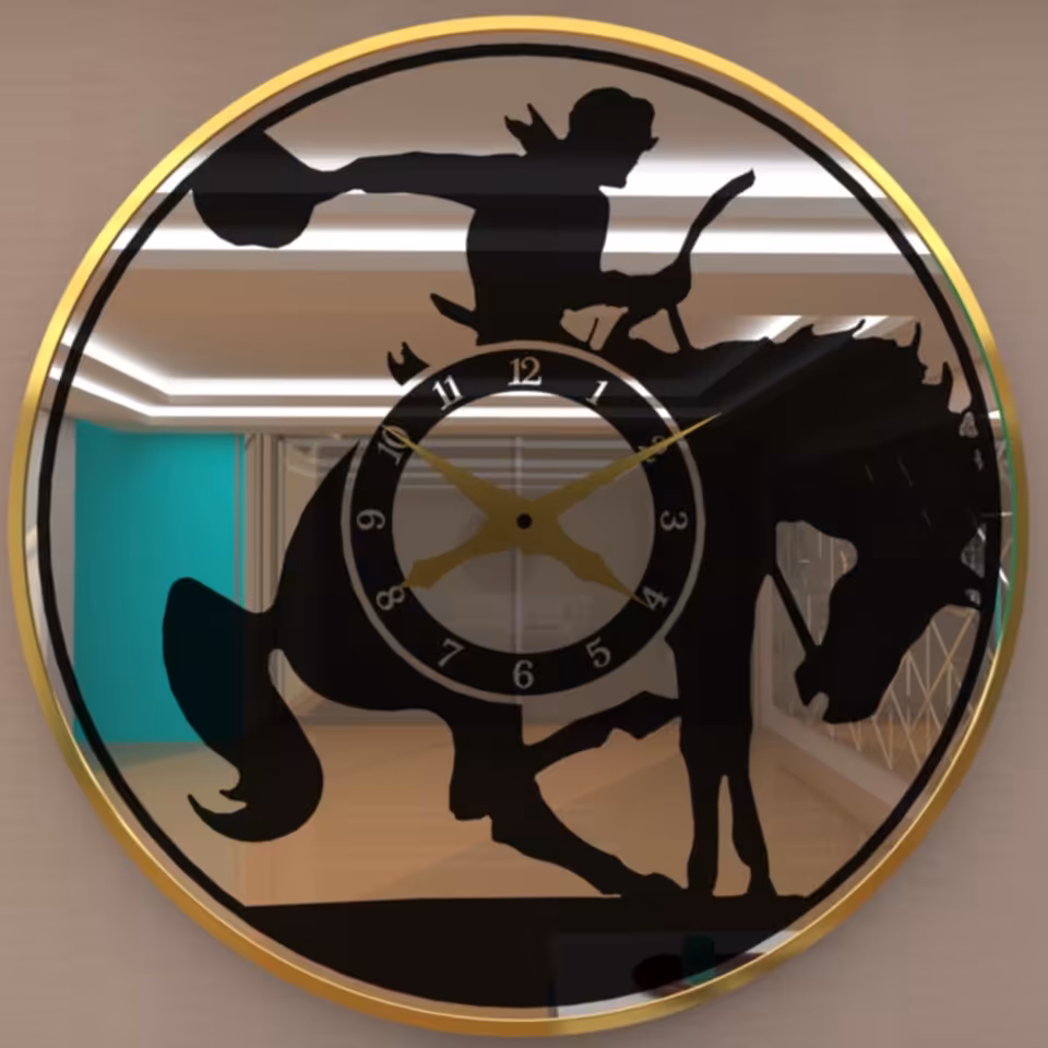 ساعت دیواری نقاشی پشت آیینه فرم فلز  طرح مدرن لوکس