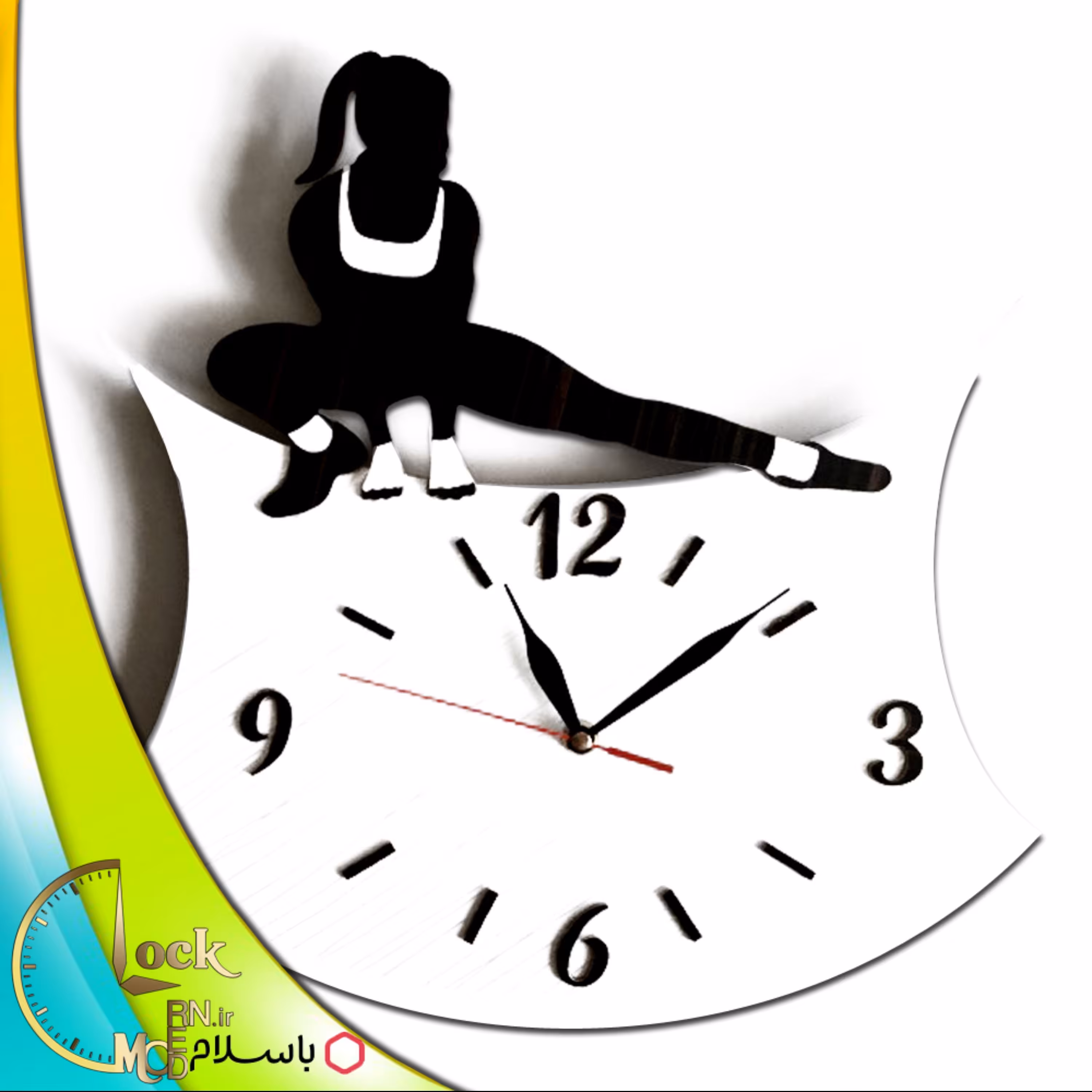 ساعت دیواری چوبی طرح تناسب اندام کد 328