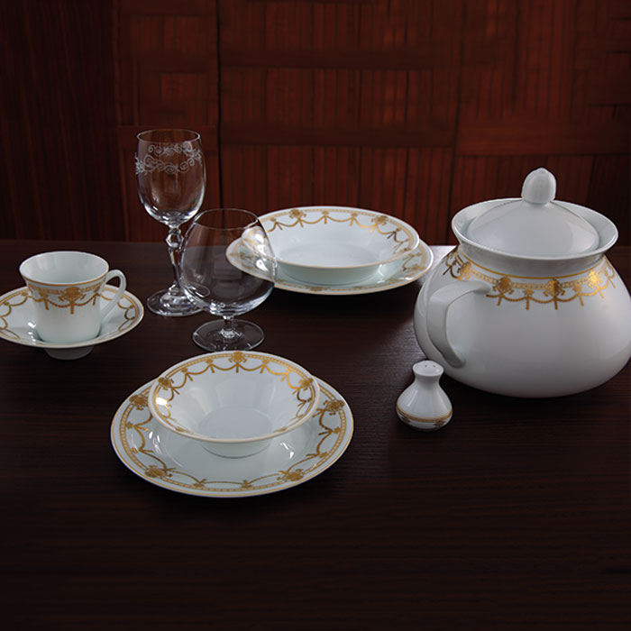 سرویس چینی زرین طرح رکسان 108 پارچه