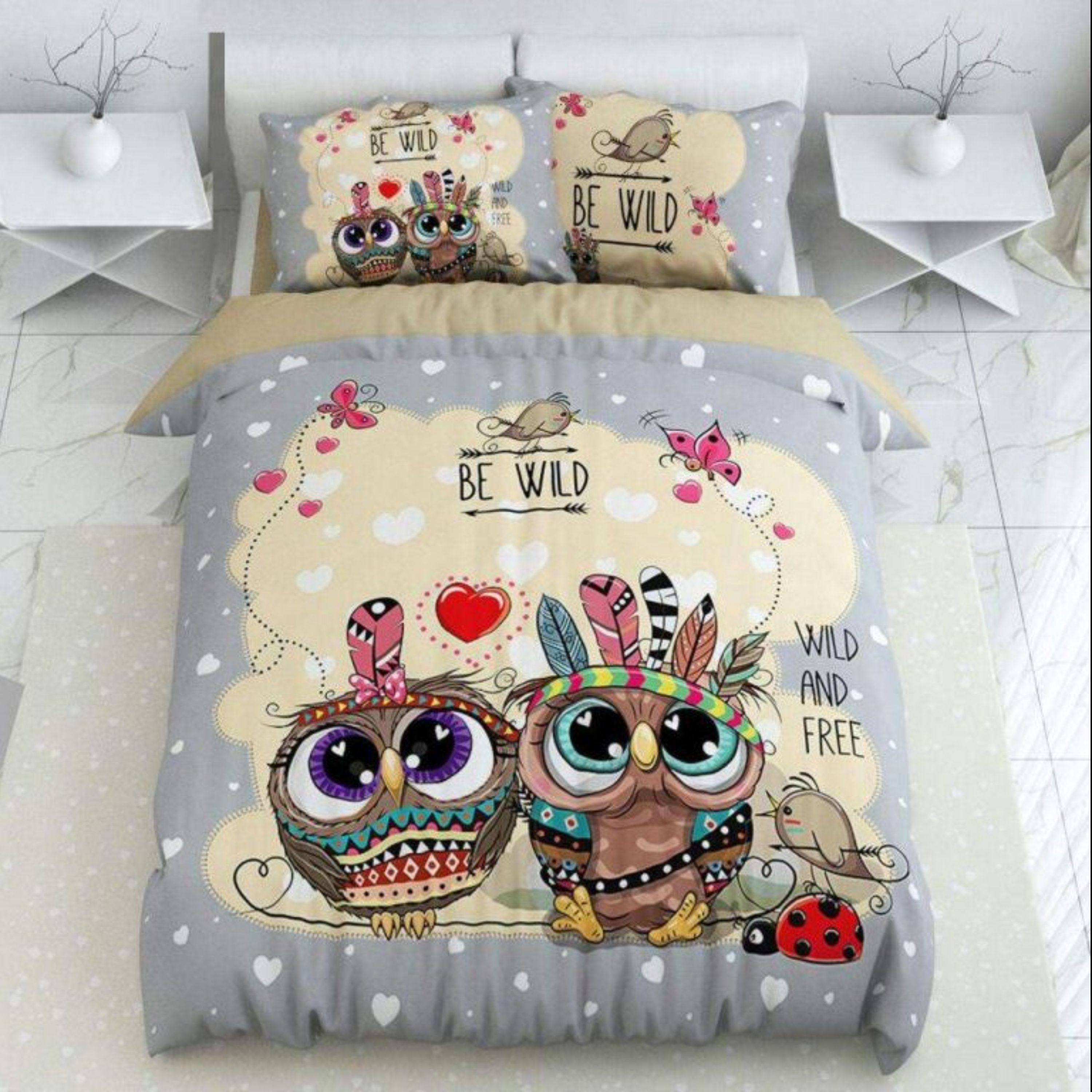 روتختی یک نفره سه بعدی کودکان و نوجوانان میکروتترون جغد سرخپوست