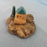 دکوری سفالی دست ساز طرح جزیره با ابعاد 5×7