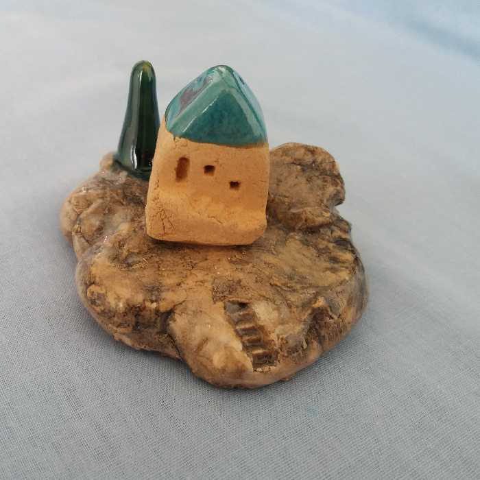 دکوری سفالی دست ساز طرح جزیره با ابعاد 5×7