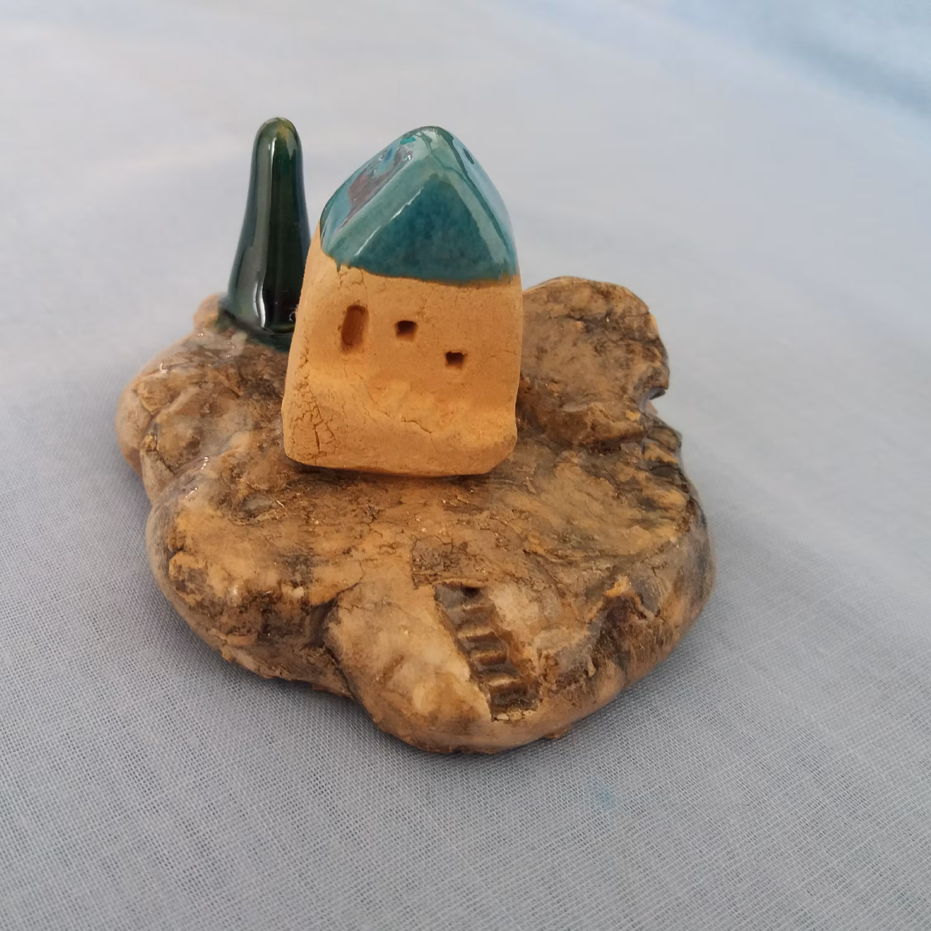 دکوری سفالی دست ساز طرح جزیره با ابعاد 5×7