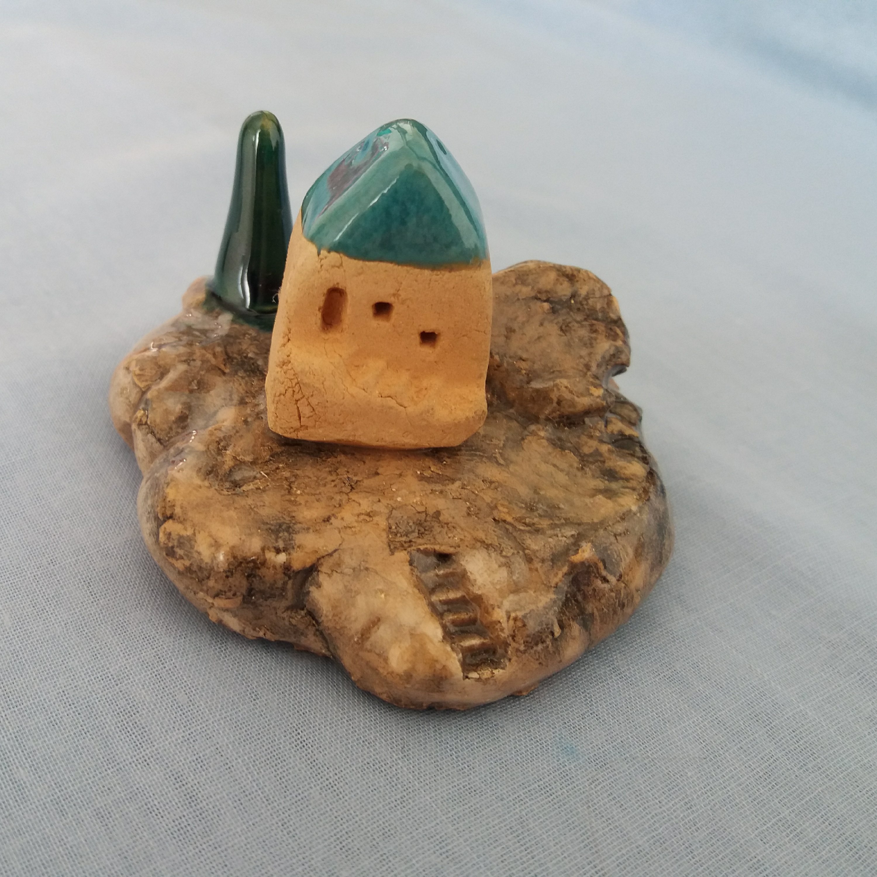 دکوری سفالی دست ساز طرح جزیره با ابعاد 5×7